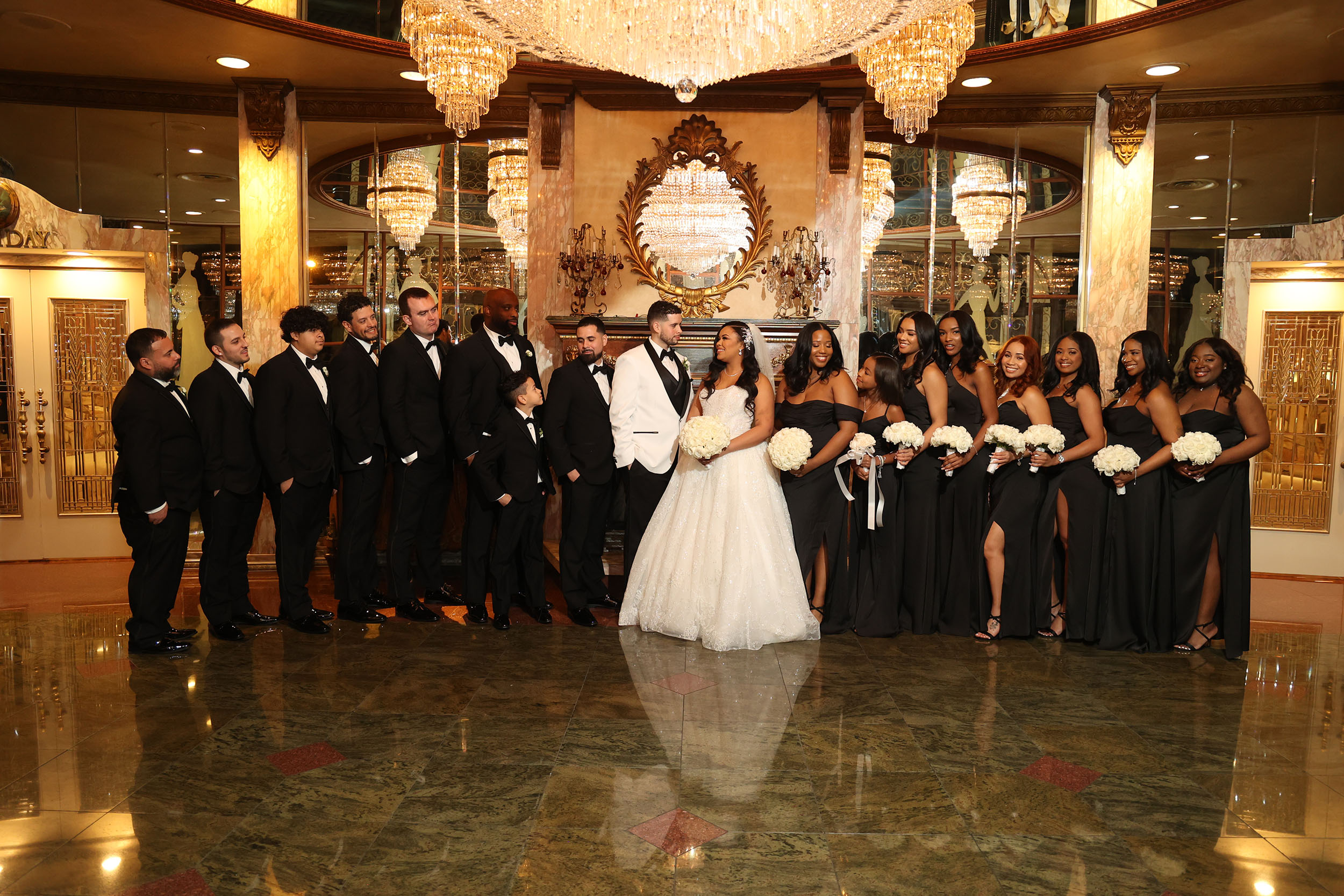 Bridal Party in Black and White