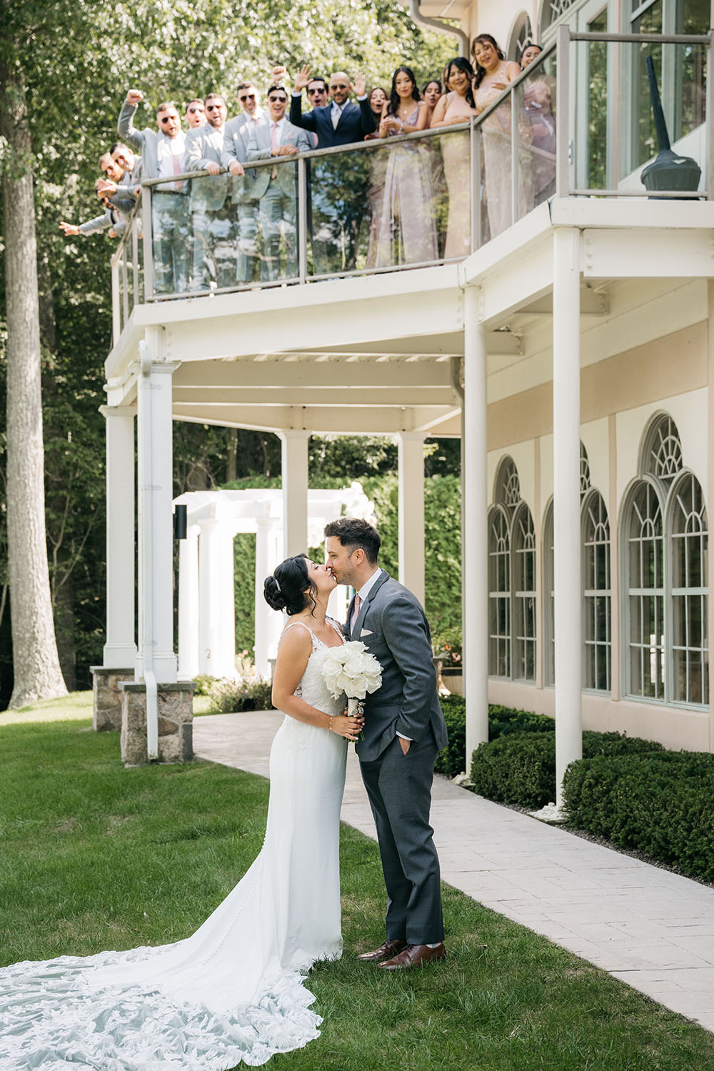 Bride and Groom Kiss